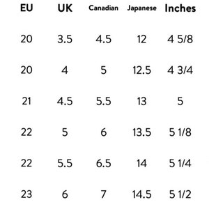Pu&ograve; includere: Un grafico che mostra le conversioni delle taglie di scarpe per uomo in US, EU, UK, Canada, Giappone, pollici e centimetri.