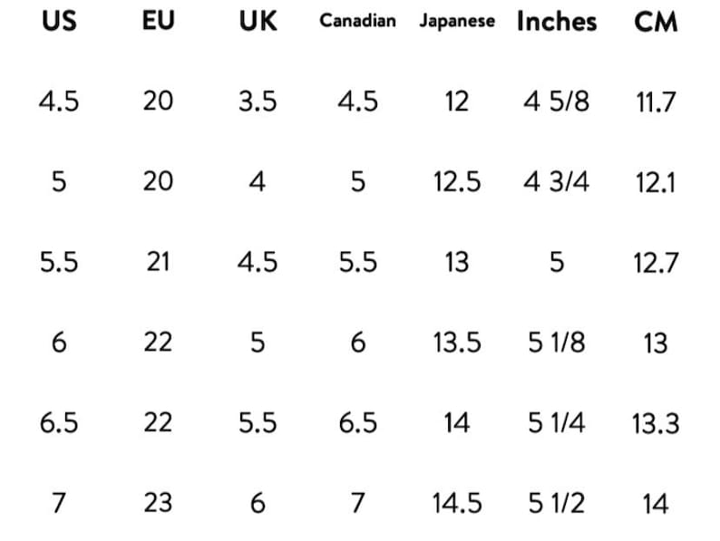 Pu&ograve; includere: Un grafico che mostra le conversioni delle taglie di scarpe per uomo in US, EU, UK, Canada, Giappone, pollici e centimetri.