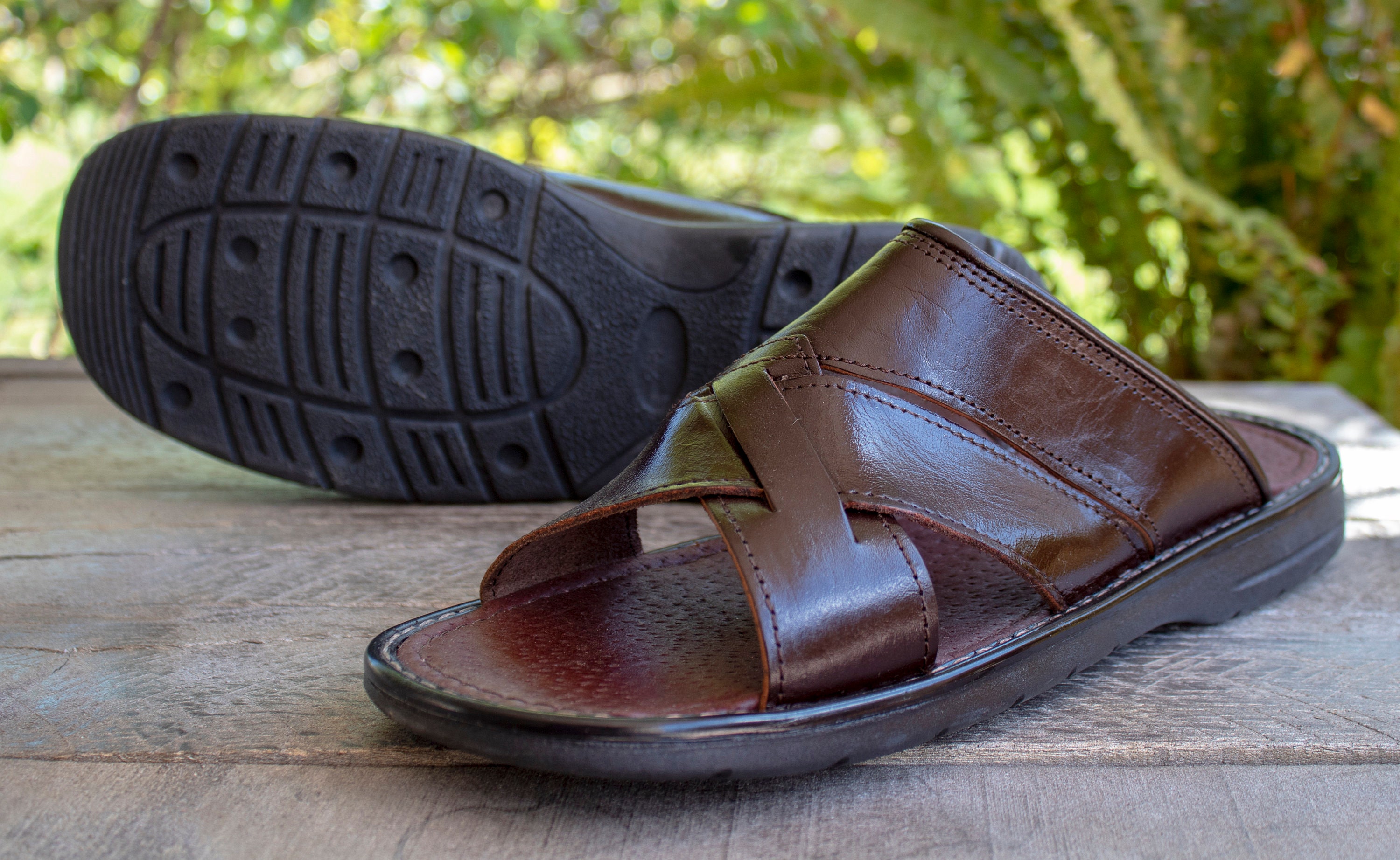 MENS LEATHER Slip on Hand Made MEXICAN Sandals - Etsy