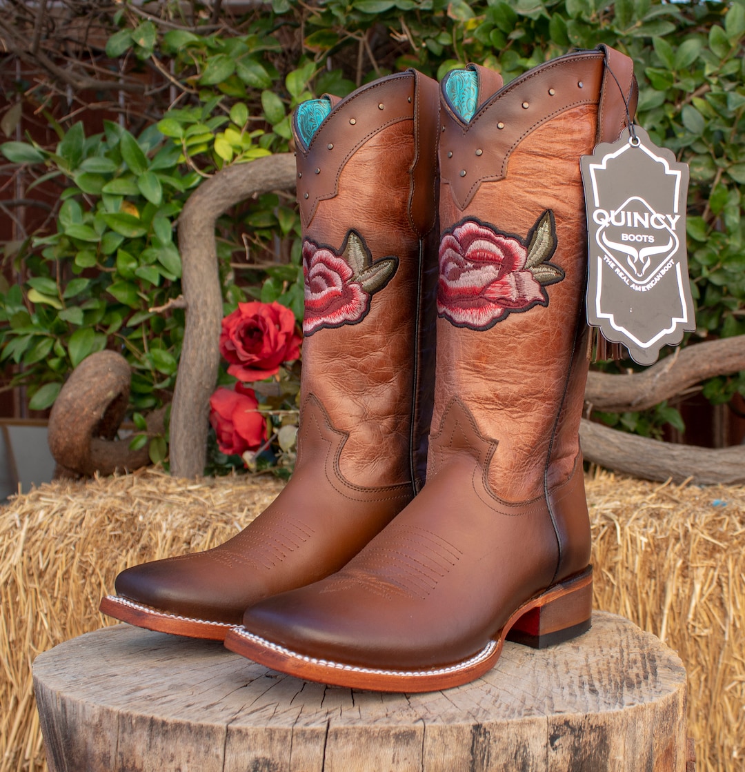 ligero gastar Constitución MUJER COWGIRL cowboy ROSE botas de piel bordadas de puntera - Etsy México