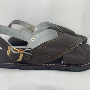 MENS LEATHER 2 STRAP Brown Mexican Sandals With Tire Sole Size - Etsy