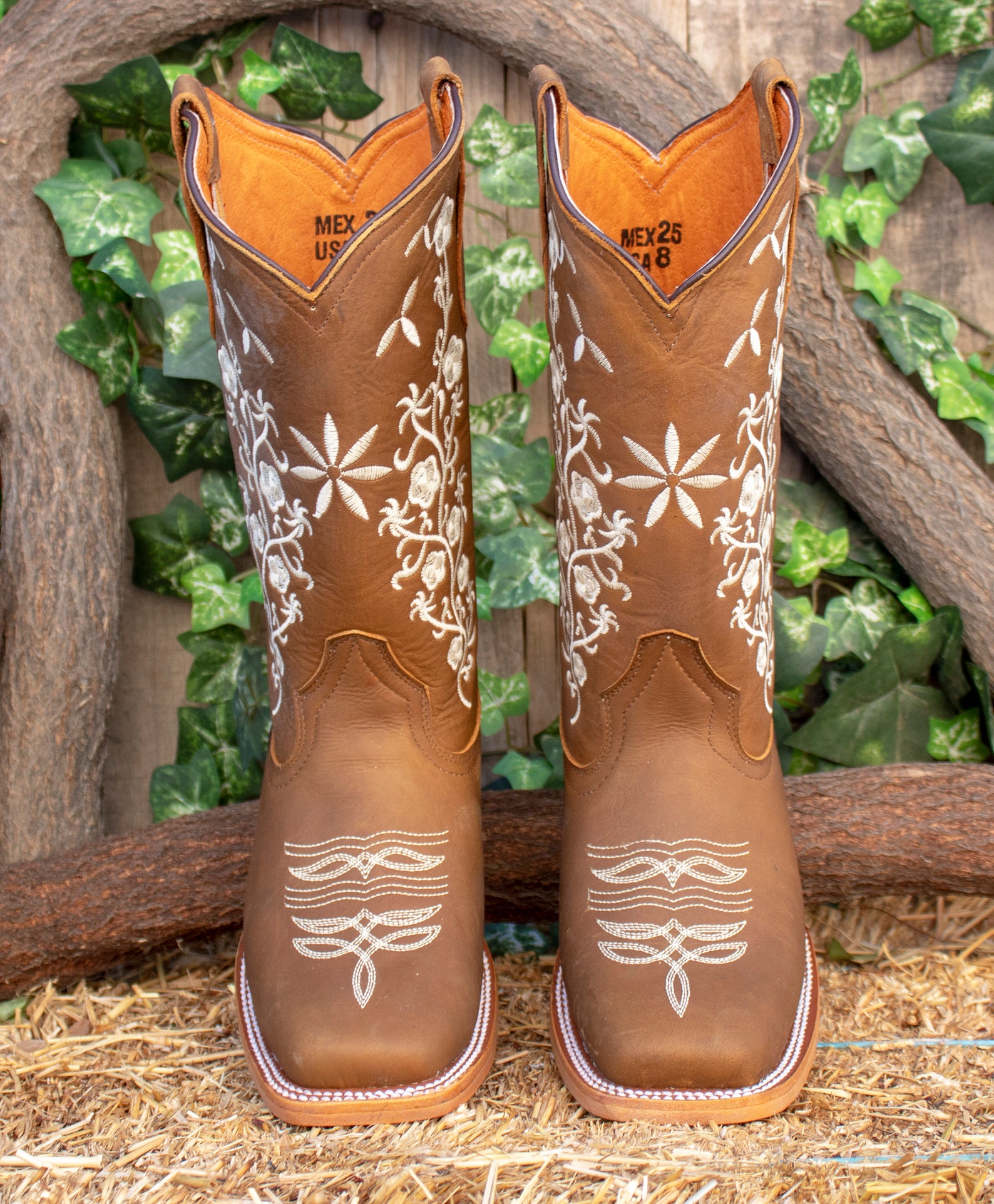 Red Rose Square Toe Women's Cowboy Boots main image 1