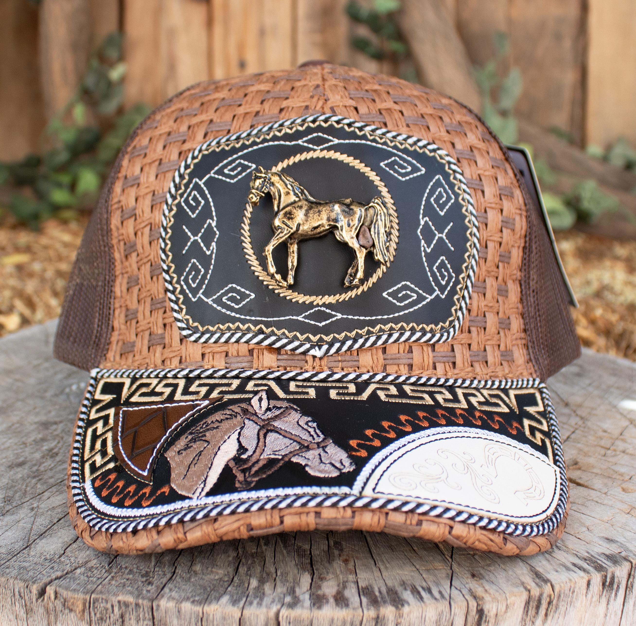 HORSE Caballo Metal Plaque Western EMBROIDERED HAT  display picture 3