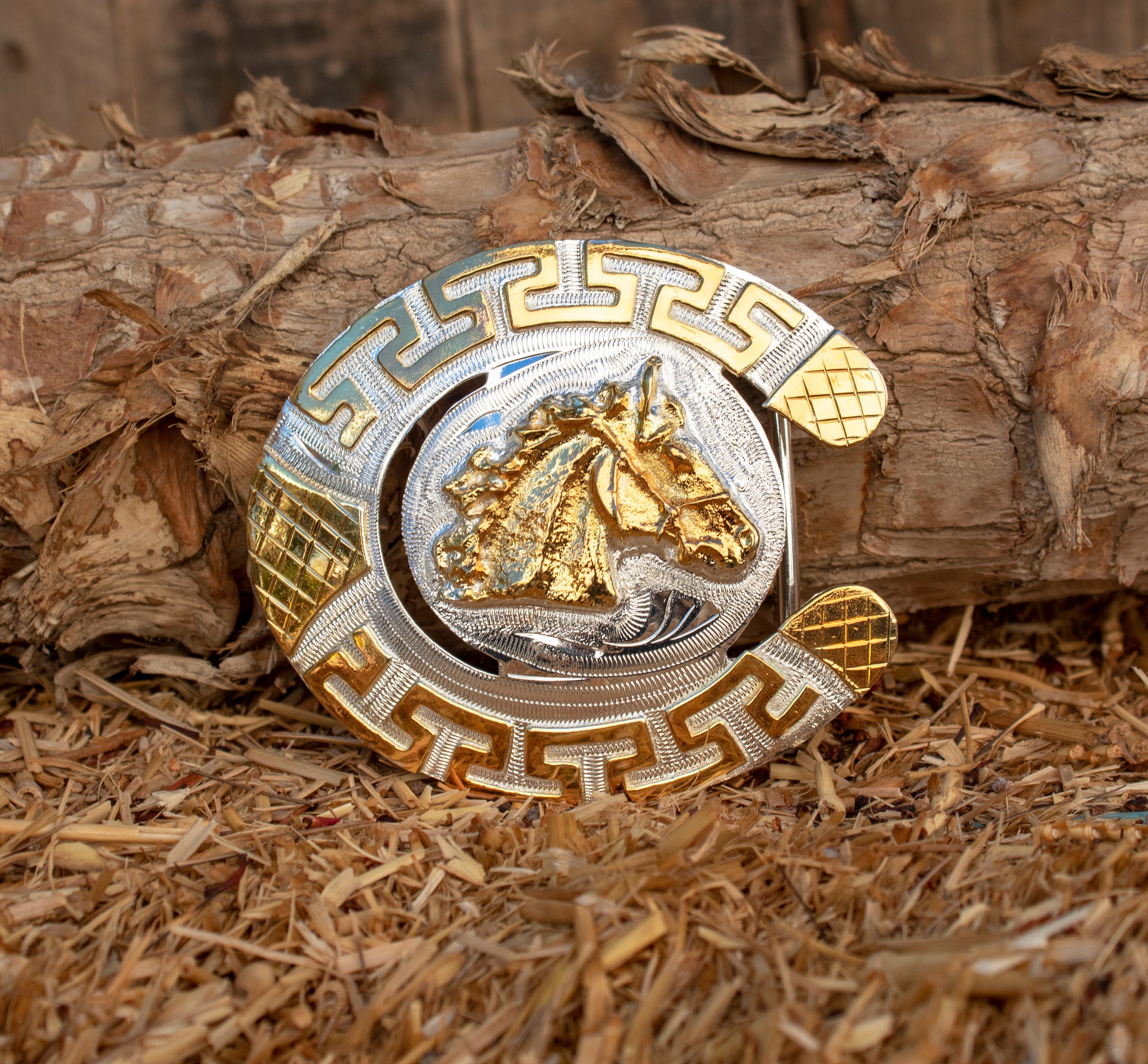 HORSE SHOE CABALLO Herradura Cowboy Western Alpaca Belt  display picture 1