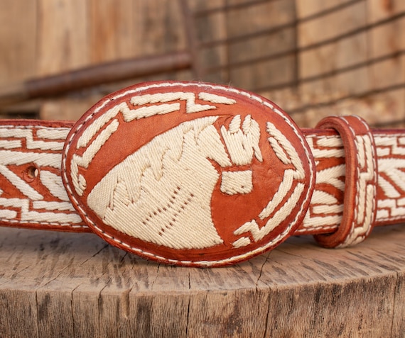 MENS COWBOY Handcrafted HEMP Embroidered Western Horse  display picture 2