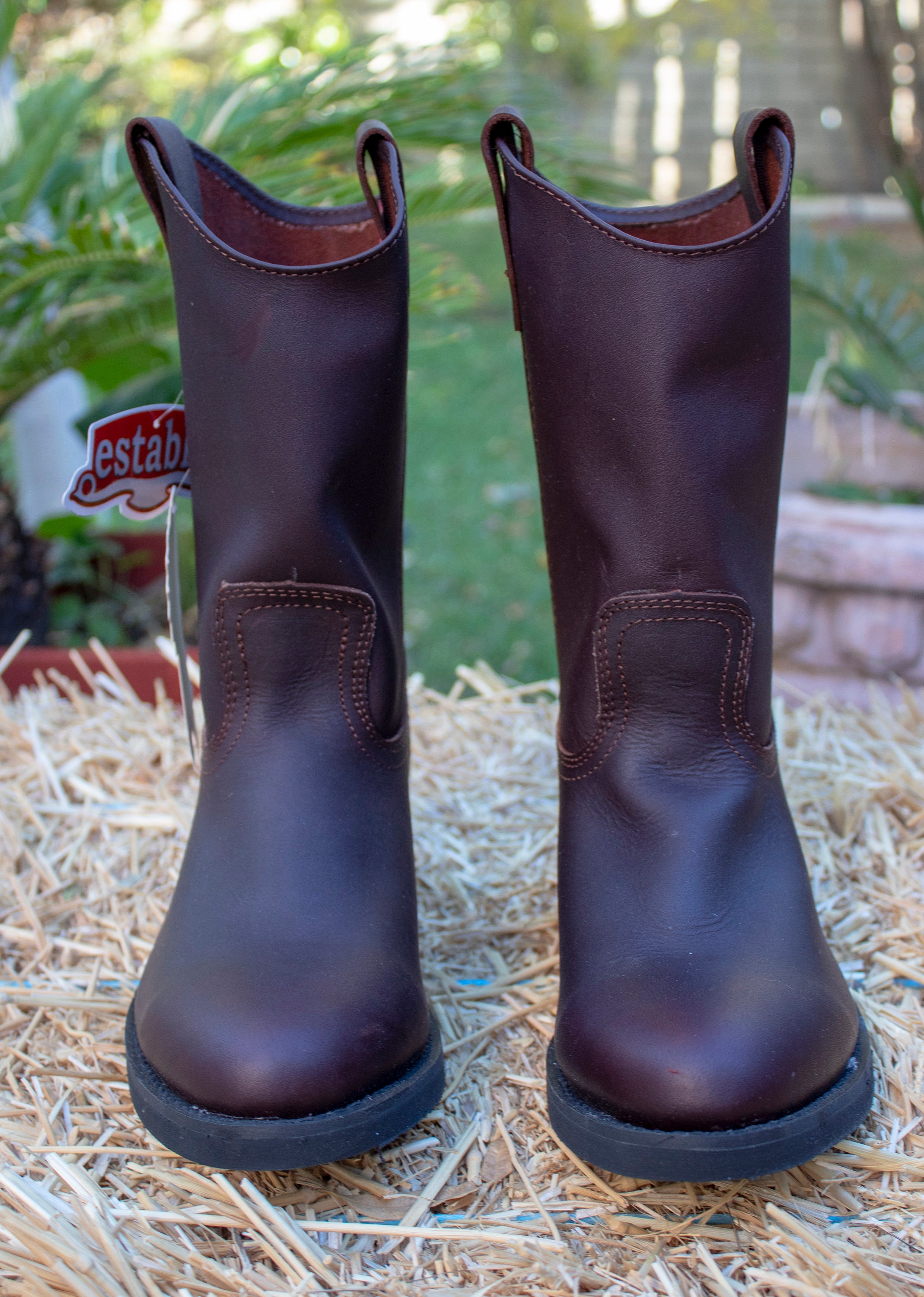 MENS Authentic LEATHER Roper Pull on Establo WORK Boots - Etsy display picture 1