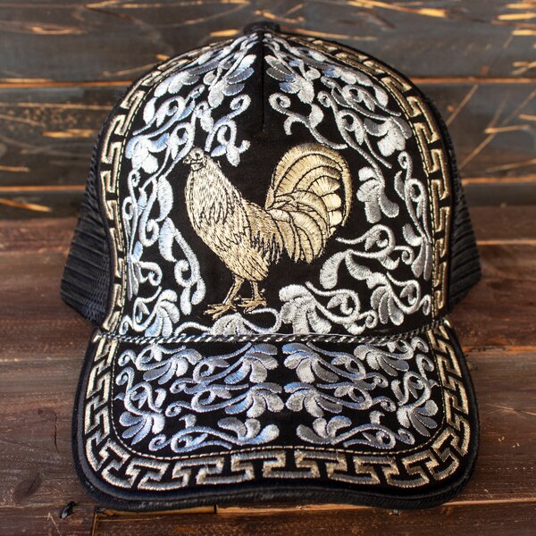 ROOSTER gallo EMBROIDERED HAT adjustable trucker mesh cap