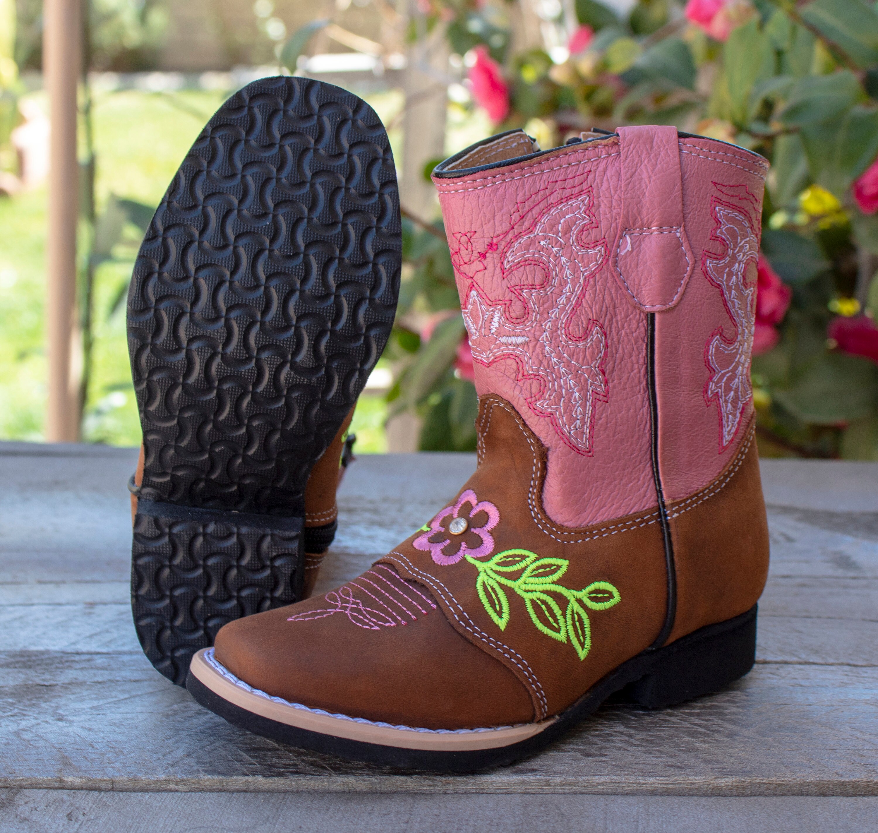 GIRLS TODDLER YOUTH western square toe leather cowboy boots Etsy