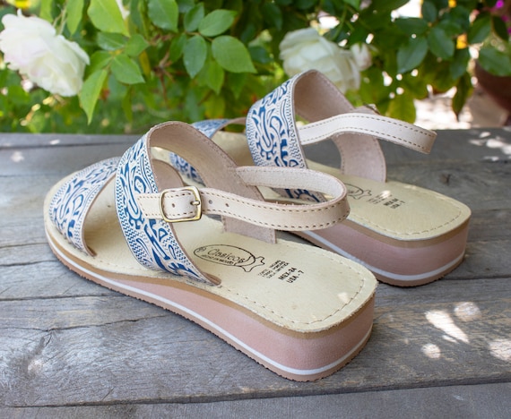 Blue floral deals sandals