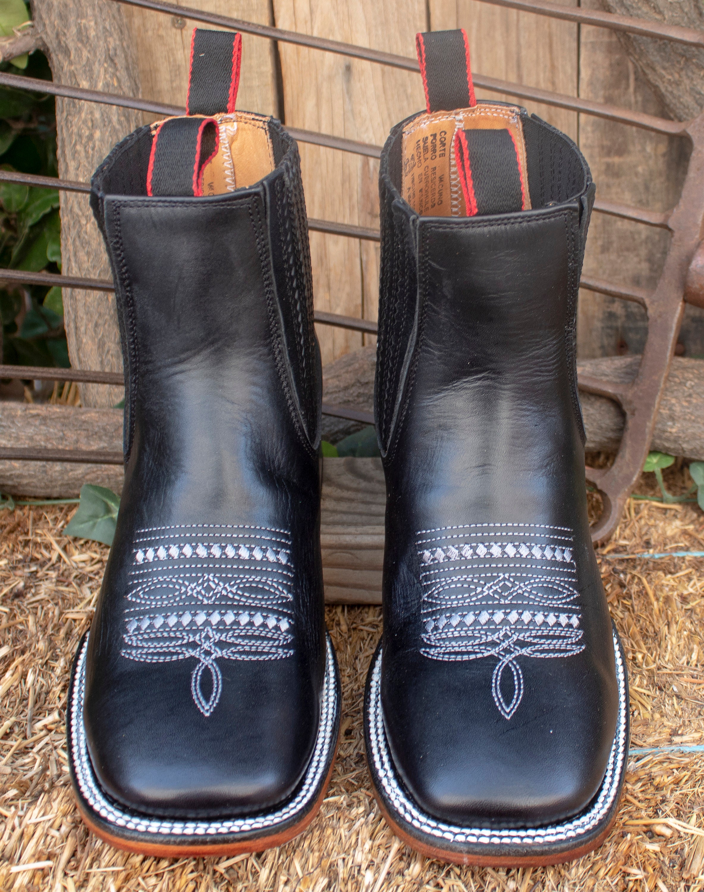 NEW MEN\'S BOTIN COWBOY RODEO SLIP ON ANKLE-SQUARE BOOTS ALL LEATHER - #34 Men main image 4