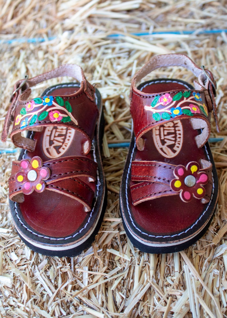 BABY Girls Walker Mexican HUARACHE Traditional Flower SANDALS Etsy