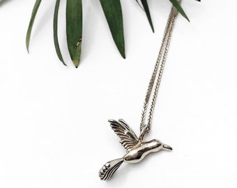 Collier colibri, collier colibri en argent sterling, collier oiseau, pendentif oiseau