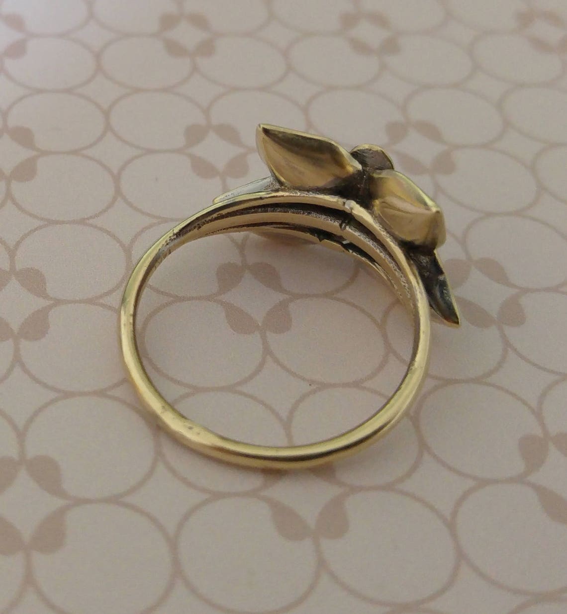 Gold Hibiscus Ring Gold Flower Ring Flower Engagement Ring Etsy
