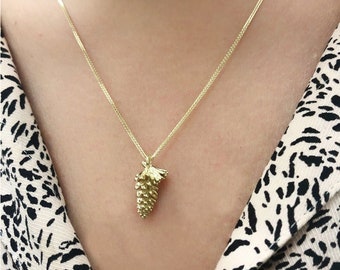 Gold Pine Cone Necklace, Pine cone Necklace, Pinecone Gold, Layering Necklace, Gift For Wife, Dainty Necklace, Bridesmaid jewelry