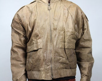 80s Genuine Leather Brown Bomber Jacket . Vintage Rocker Padded Short Warm Coat . Retro Warmed Biker Button up Punk Jacket / Sz L - Etsy 80s Genuine Leather Brown Bomber Jacket . Vintage Rocker Padded Short Warm Coat . Retro Warmed Biker Button up Punk Jacket / Sz L - Etsy