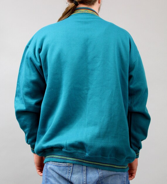 Vintage Blue Mens Unisex Cardigan Sweater. Men's … - image 8