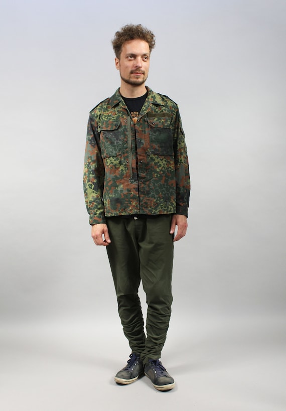 Camo vintage Homme Militaire Allemand Army Jacket. Veste Blazer camouflage Scout vert des annees 90. Veste Hunter Fisherman. Etsy Canada