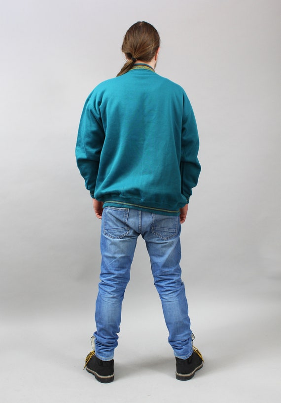 Vintage Blue Mens Unisex Cardigan Sweater. Men's … - image 7