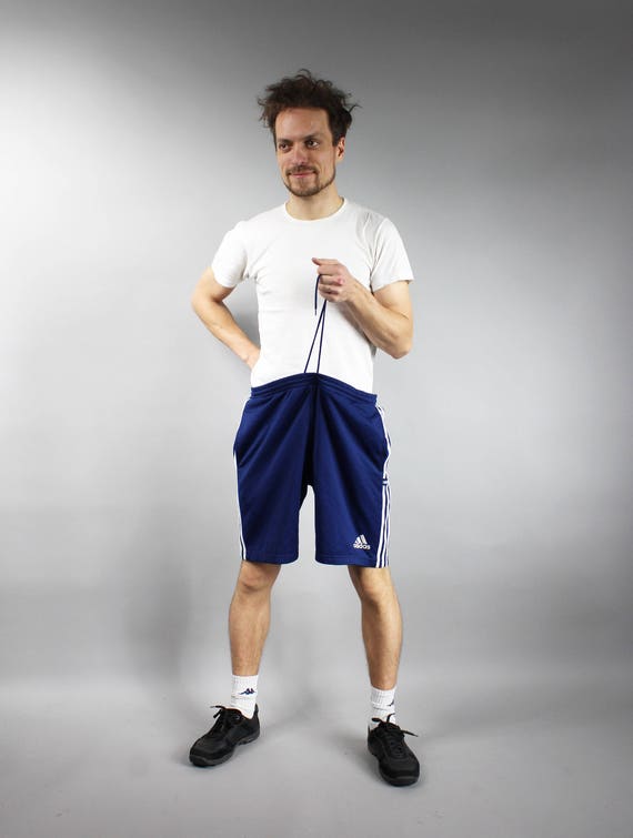 Plus Size Blue Adidas Shorts . 90s Sports Shorts Running Shorts