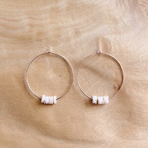 Pink Puka Muschel Dünne Draht Ohrringe