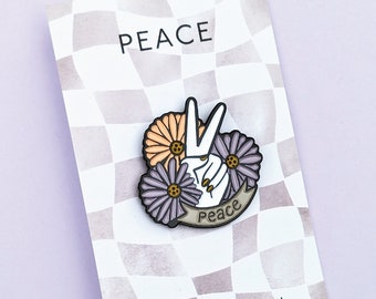 Peace Love and Flowers Enamel Pin