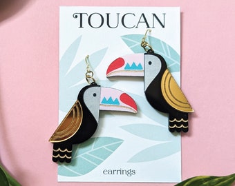 Toucan Tropical Tiki Earrings