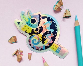 Chameleon Holographic Foil Artist Pencil Sticker