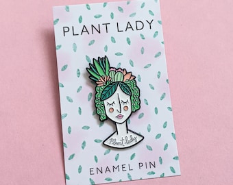 Plant Lady Enamel Pin