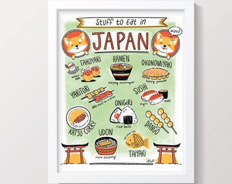 Stuff to Eat in Japan - Japanese Food Print