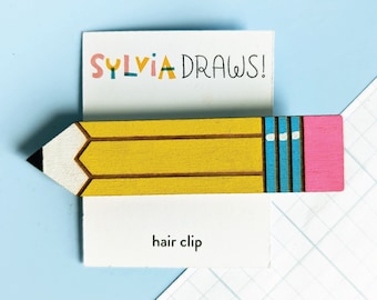 Wood Pencil Hair Clip