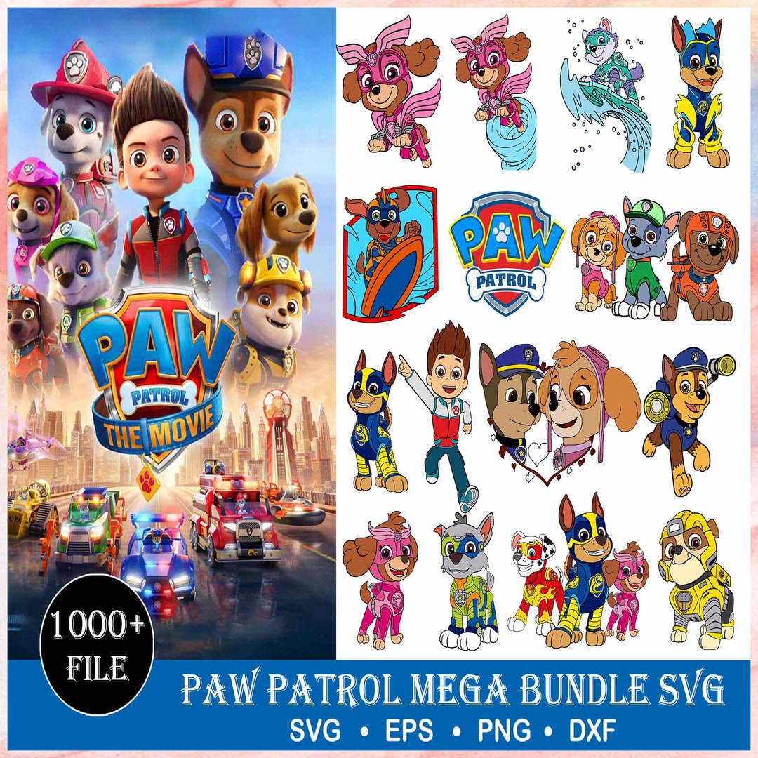 Mega Paw Patrol SVG Bundle, Digital File, Png Tumbler, Cricut Designs ...