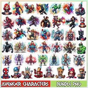 Avengers PNG Bundle, Super Heroes PNG, Avengers Printable Image, Hulk PNG