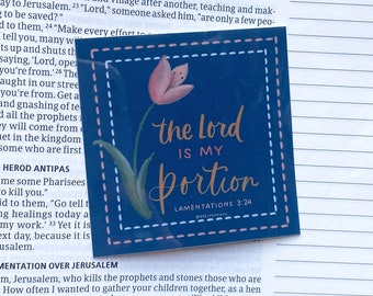 The Lord is My Portion Vinyl Die Cut Sticker | Bible Verse Lamentations 3:24 | Jesus Sticker | Faith Inspired | Christian Sticker