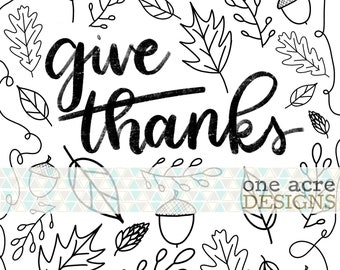 Give Thanks Fall Coloring Page