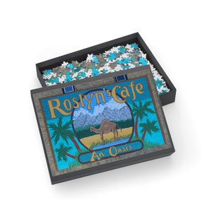 Custom Roslyn's Cafe Jigsaw Puzzle, 500 pcs, 1000 pcs, Northern Exposure, Roslyn Washington, Cicely Alaska, Puzzle, Game, Gift, 90s