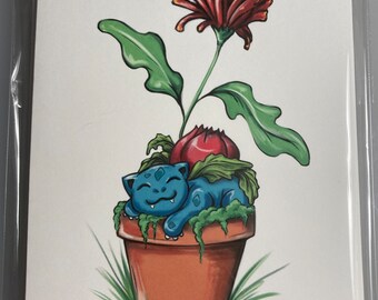 Greeting Cards - Flowerpot Bulbasaur / Ivysaur