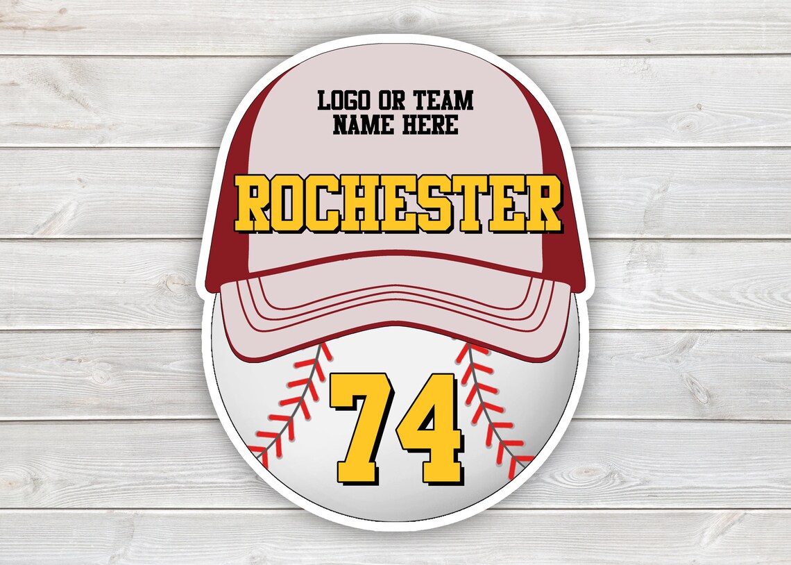 PRINTED Baseball Cap and Ball Sports Sign - Laminated Team Tournament ...