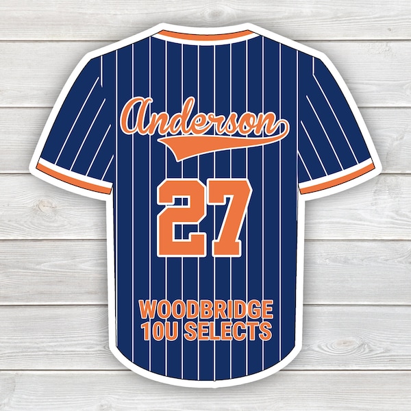 PRINTED Baseball Jersey Sports Sign - Laminated Team Tournament Door Hanger for Hotel or Locker Personalized with Player Name, Number