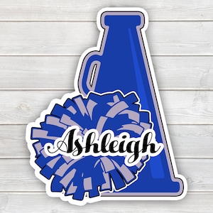 PRINTED Competitive Cheer Hotel Door Sign for Competitions - Megaphone and Pom Laminated Cheer Team Door Hanger with Cheerleader Name