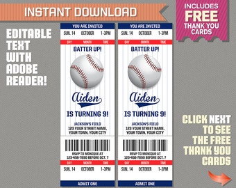 baseball ticket etsy