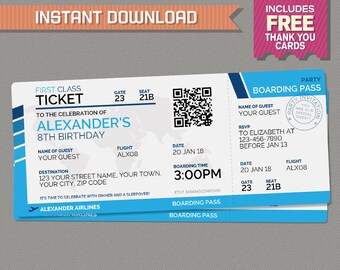 boarding pass invite etsy boarding pass invitation template free