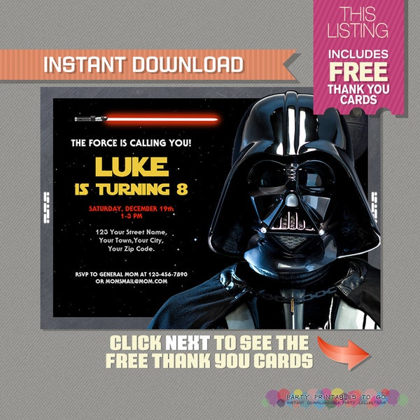 Darth Vader Invites - Etsy