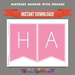 Spa Party Printable Birthday Banner with Spacers Editable PDF file Print at home image 3