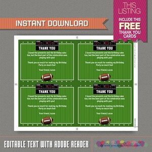 Football Ticket Invitation With FREE Thank You Card! - Football ...