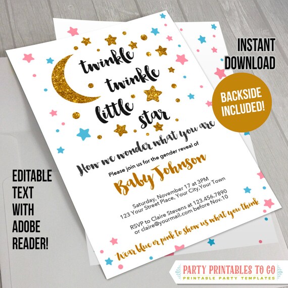 twinkle twinkle little star invitation free