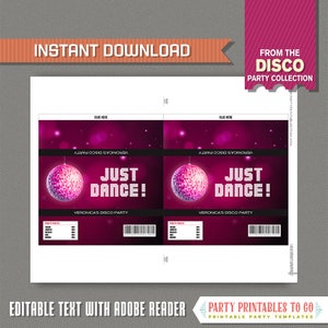 Disco Party Chocolate Wrappers - INSTANT DOWNLOAD - Disco Candy Bar ...