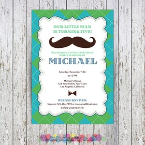 Little Man - Mustache Birthday Printable Collection &amp; Invitation ...