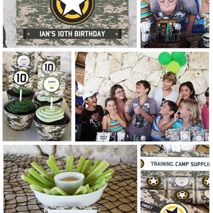 Digital Camo Birthday Party Printable Collection & Invitation Army Party INSTANT DOWNLOAD Edit and print at home with Adobe Reader image 2