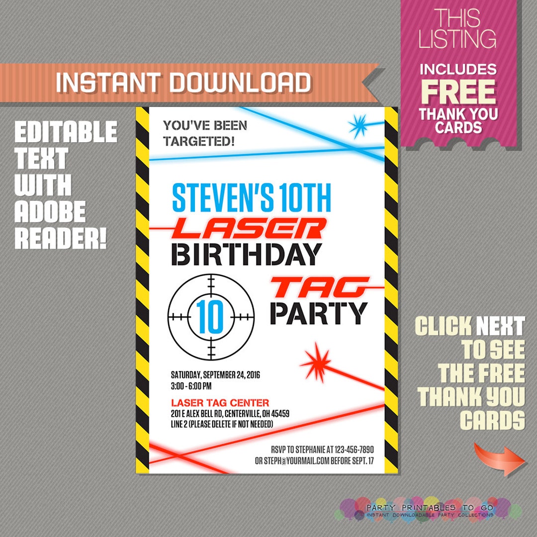 laser-tag-invitation-with-free-thank-you-card-laser-tag-party-instant-download-edit-and-print-at-home-with-adobe-reader-etsy