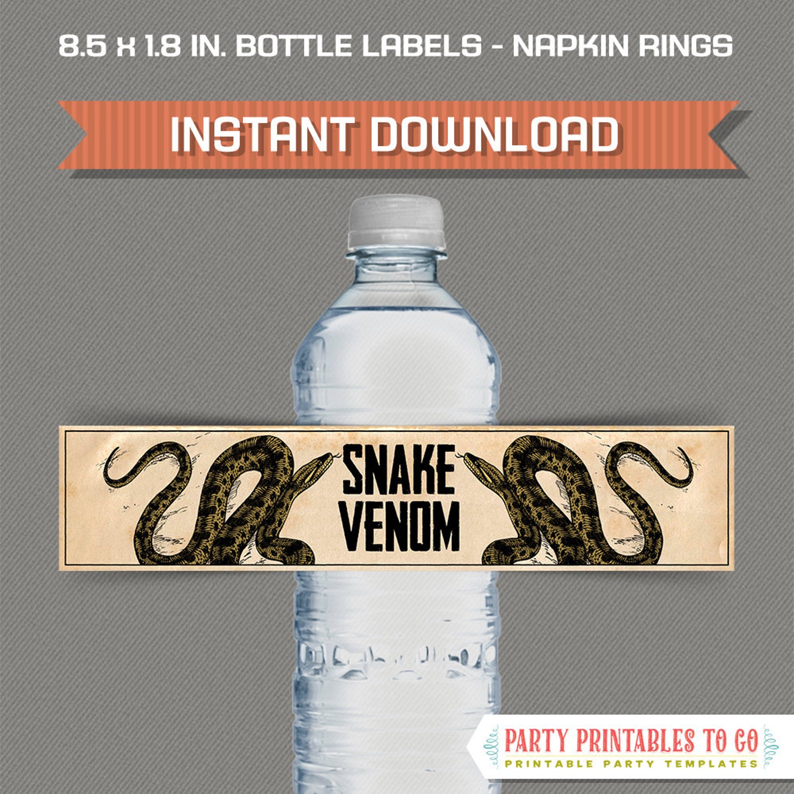 Reptile Party Bottle Labels Reptile Party Napkin Rings - Etsy